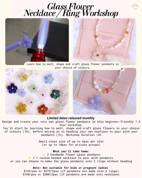 Glass Flower Necklace / Ring Lampwork Workshops - Sept / Oct