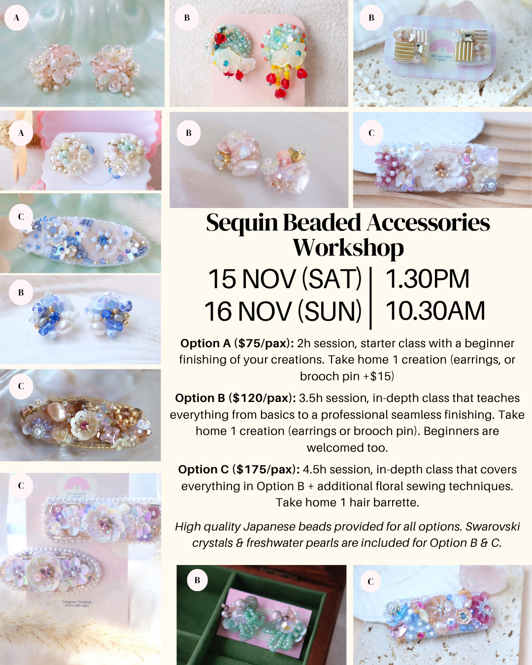 Sequin Beaded Beginner Workshop - 15th / 16th Nov