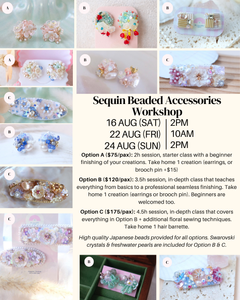 Sequin Beaded Beginner Workshop -  16th / 22nd / 24th Aug