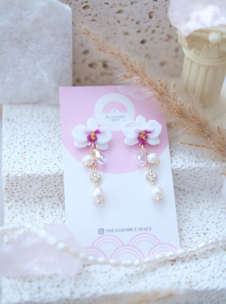 [PRE-ORDER] Orchid - Duo Pearl & Swarovski Crystals Dangle