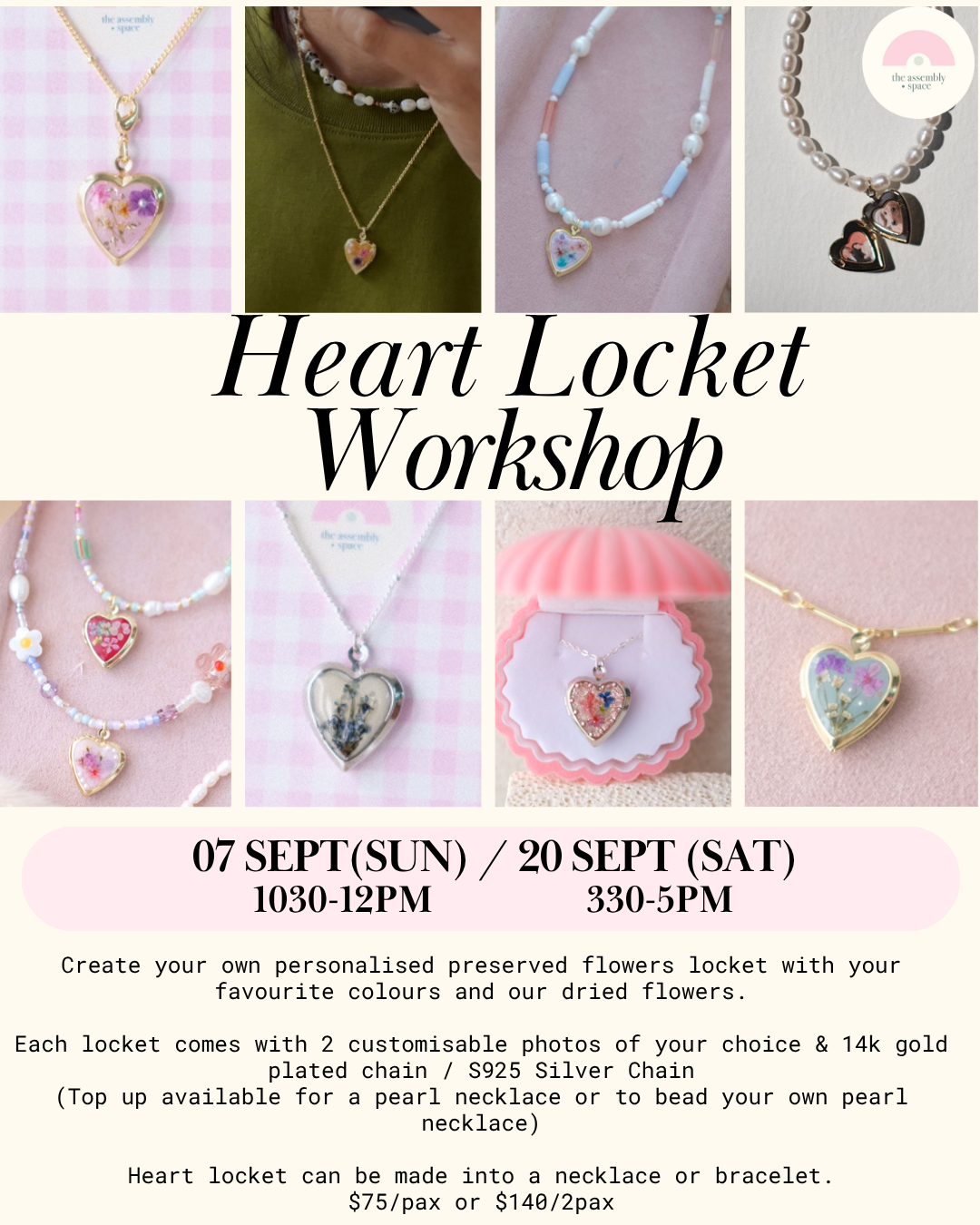 Heart Locket Workshop - 7th / 20th Sept