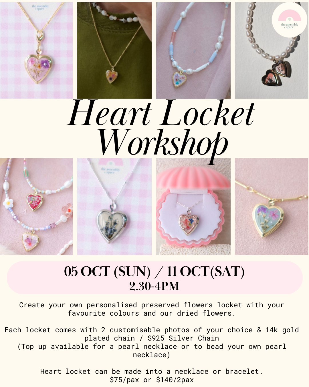 Heart Locket Workshop - 5th / 11th Oct