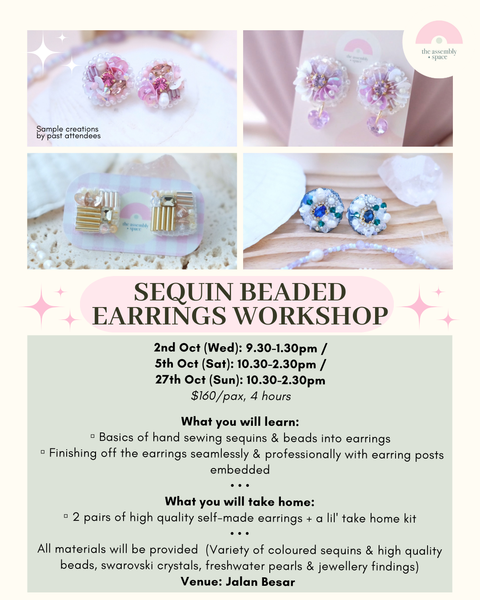 Sequin Beaded Beginner Workshop - 2nd / 5th / 27th Oct