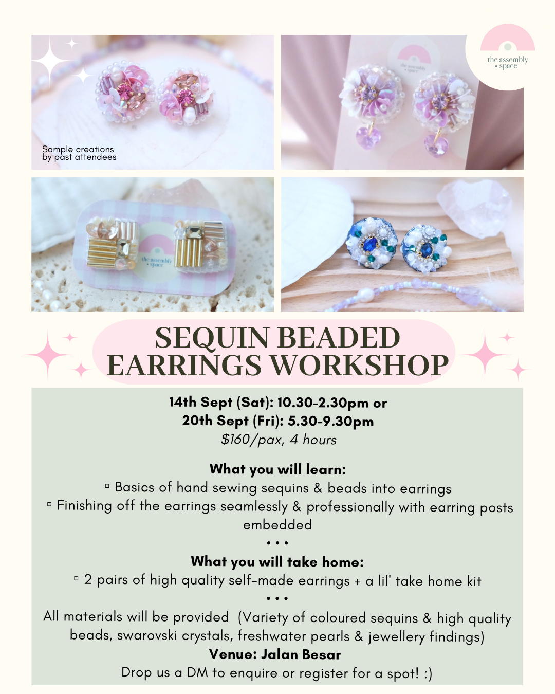 Sequin Beaded Beginner Workshop - 14th / 20th Sept