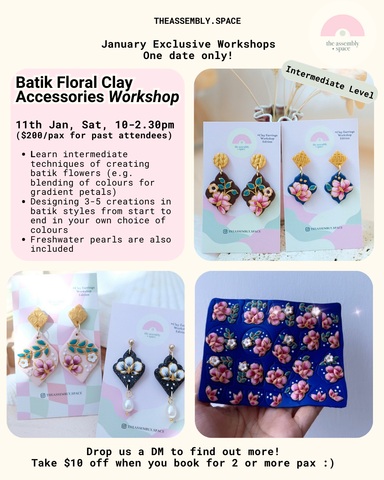 Batik Floral Clay Accessories Workshop - 11th Jan