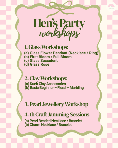 Corporate Workshops / Hen's Parties / Kid's Birthday Parties / Events