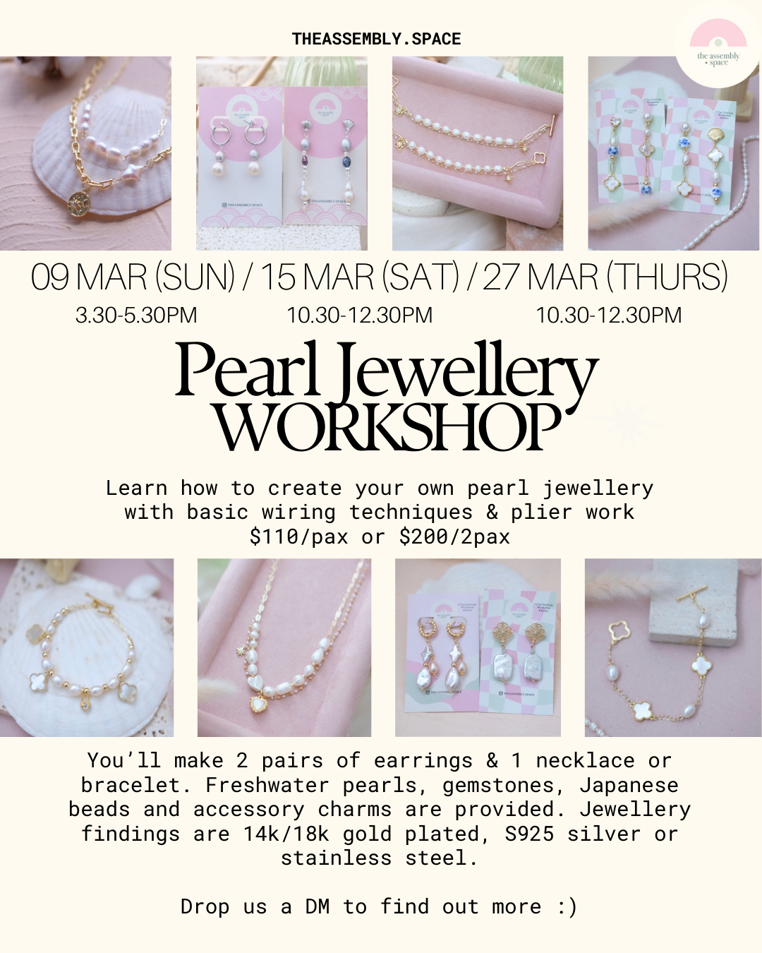 Pearl Jewellery Workshop - 9th / 15th / 27th Mar