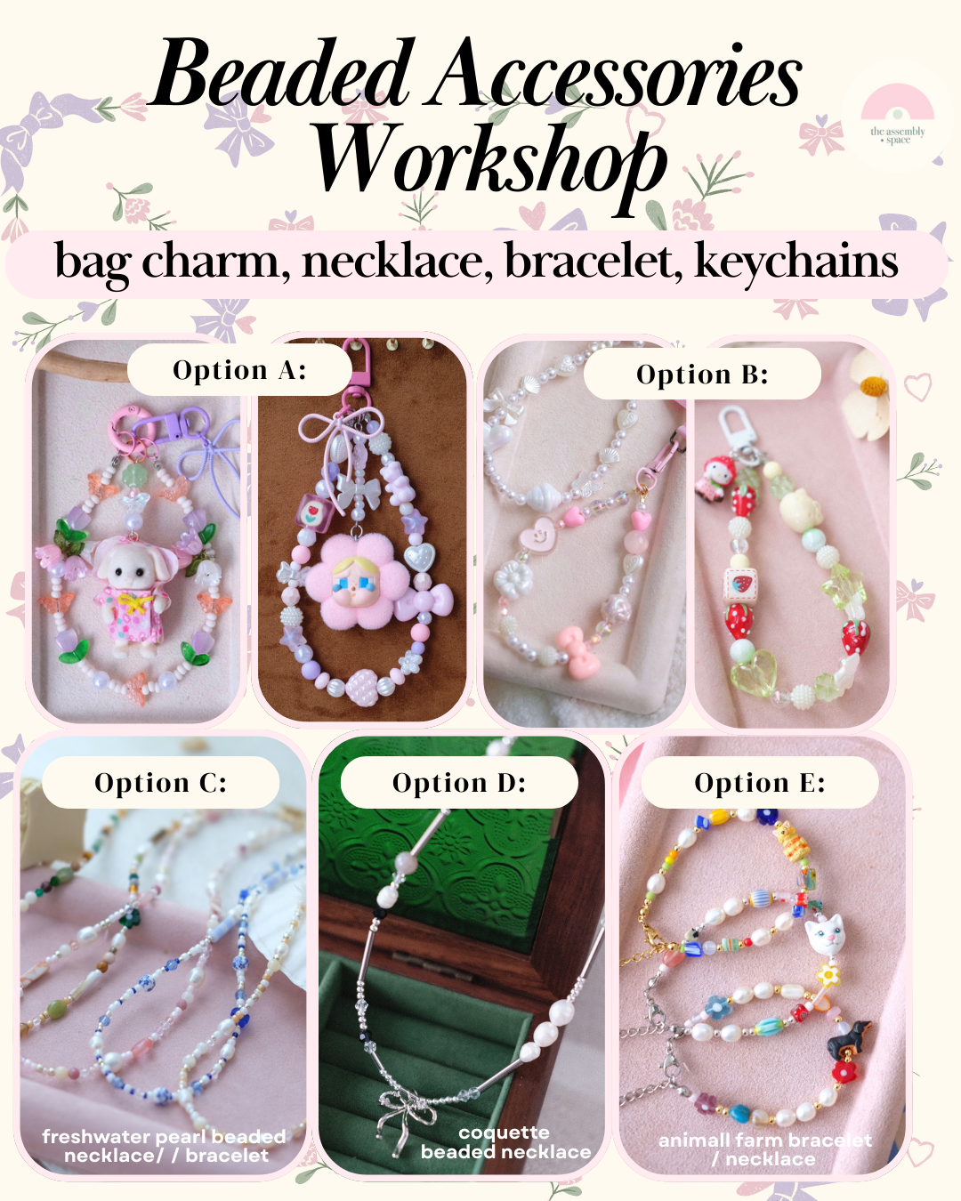 Beaded Accessories Workshop (Bag Charm, Necklace, Bracelet) - 5th / 8th / 22nd June