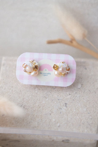 Handsewn Beaded Earrings - Neutral v1 (Petite)