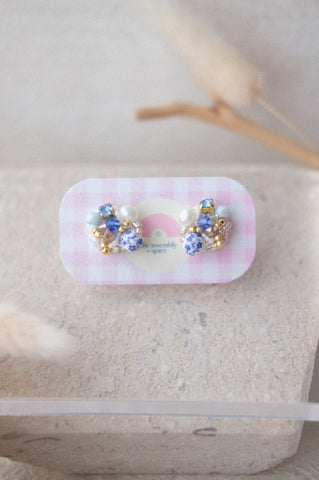 Handsewn Beaded Earrings - Porcelain (Petite)