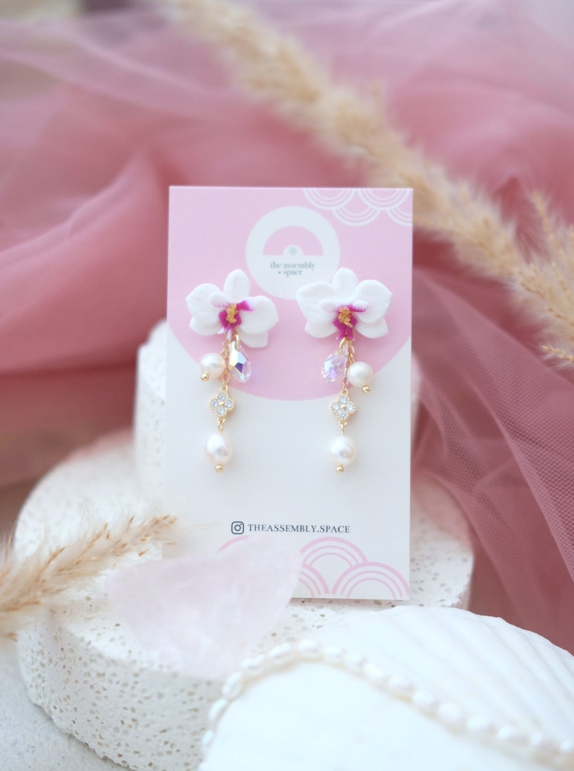 [PRE-ORDER] Orchid - Duo Pearl & Swarovski Crystals Dangle