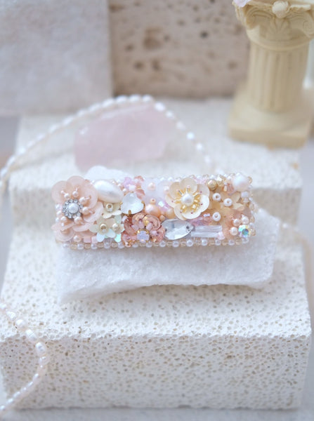 Sequin Handsewn Hair Barrette - Neutrals