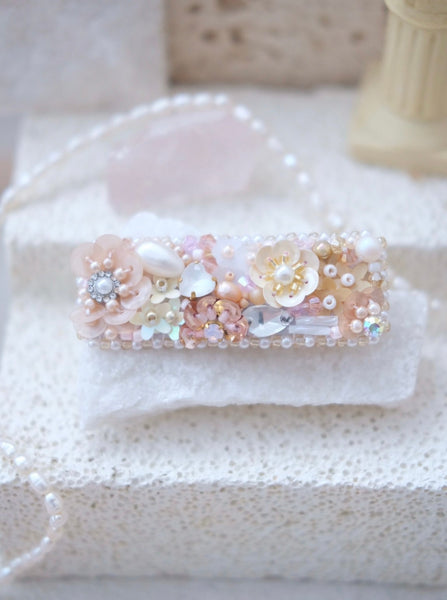 Sequin Handsewn Hair Barrette - Neutrals