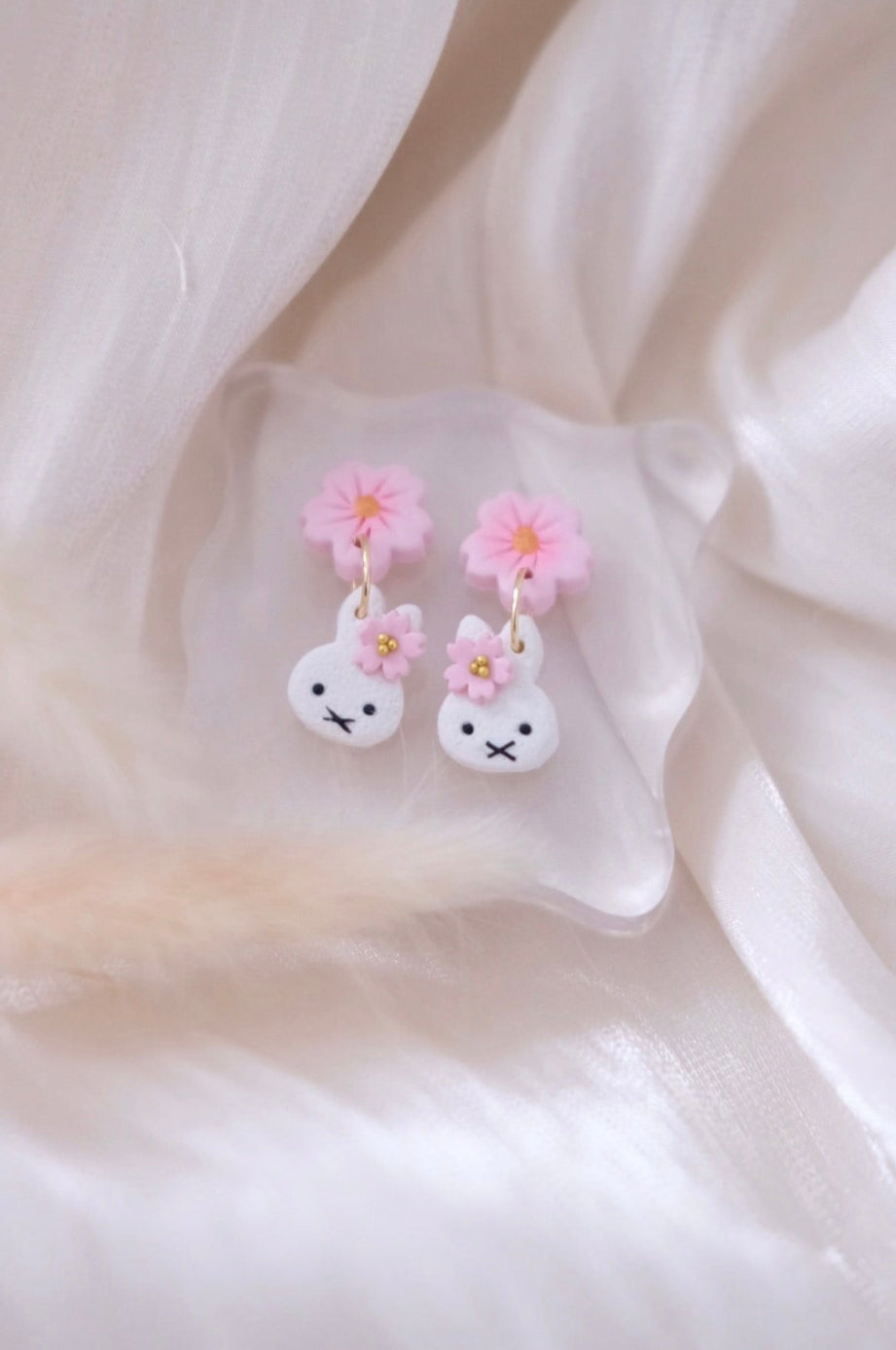 Sakura Miffy Clay Earrings