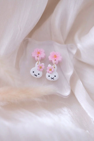 Sakura Miffy Clay Earrings