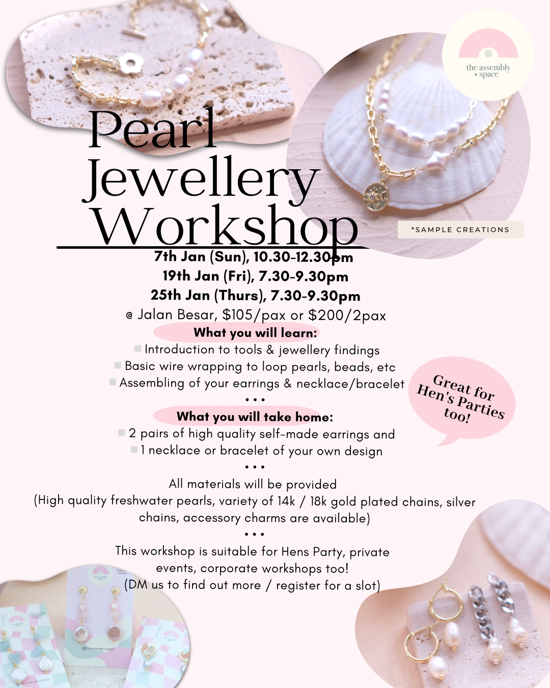 Pearl Jewellery Workshop - 7th/19th/25th Jan