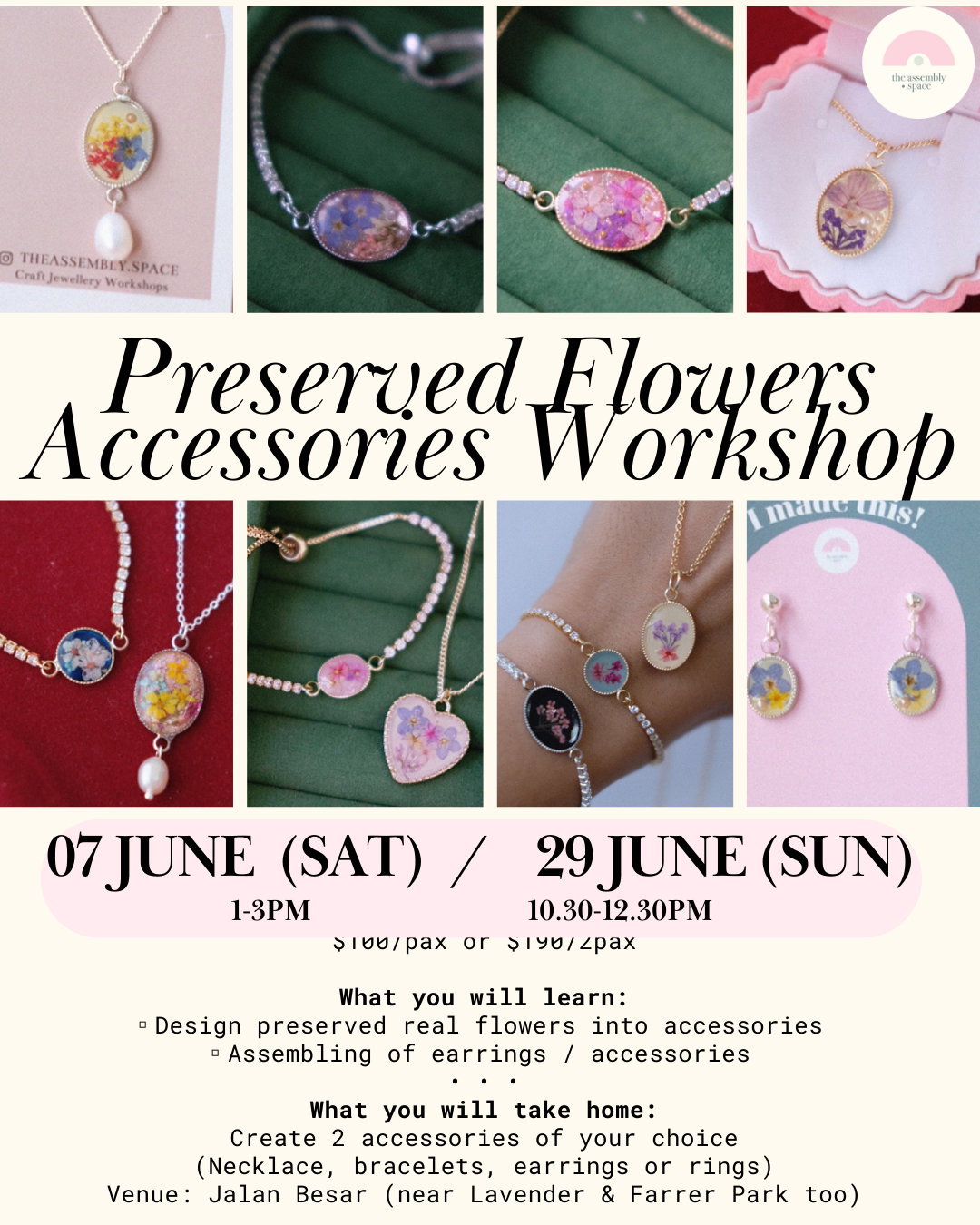 Preserved Floral Jewellery Workshop - 7th / 29th June
