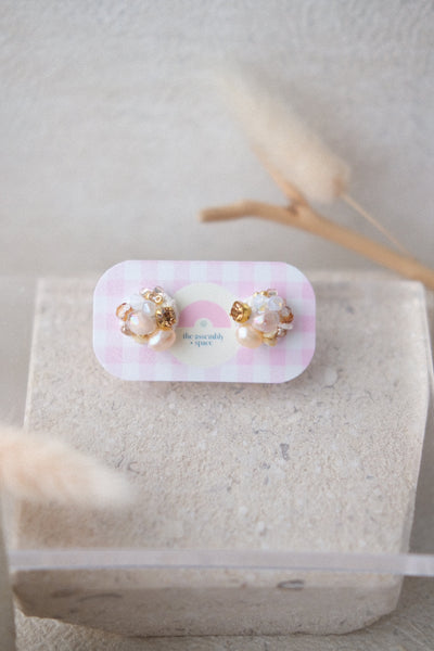 Handsewn Beaded Earrings - Neutral v1 (Petite)