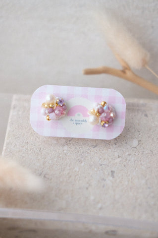 Handsewn Beaded Earrings - Lilac (Petite) v1