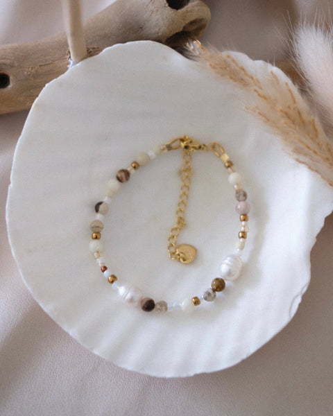 Freshwater Pearl Beaded Bracelet (Neutral) v3 - 14+5cm