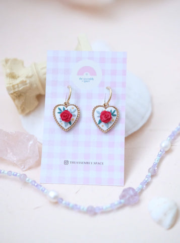Heart series - Red with Gold Rim Hoop