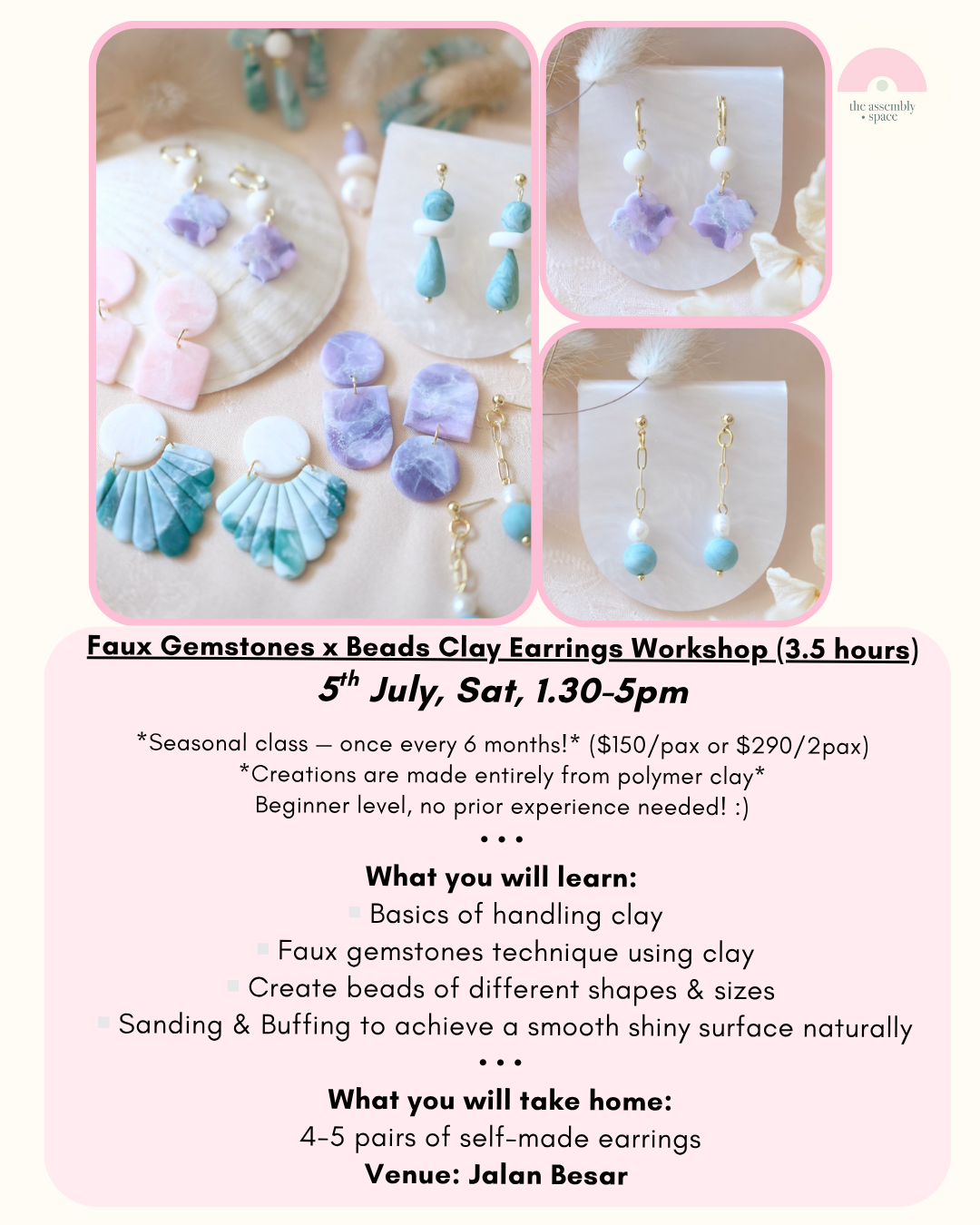 Faux Gemstones Clay Accessories Workshop - 5th July *one date only!*