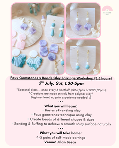Faux Gemstones Clay Accessories Workshop - 5th July *one date only!*