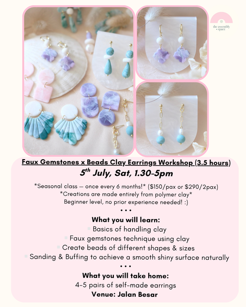 Faux Gemstones Clay Accessories Workshop - 5th July *one date only!*