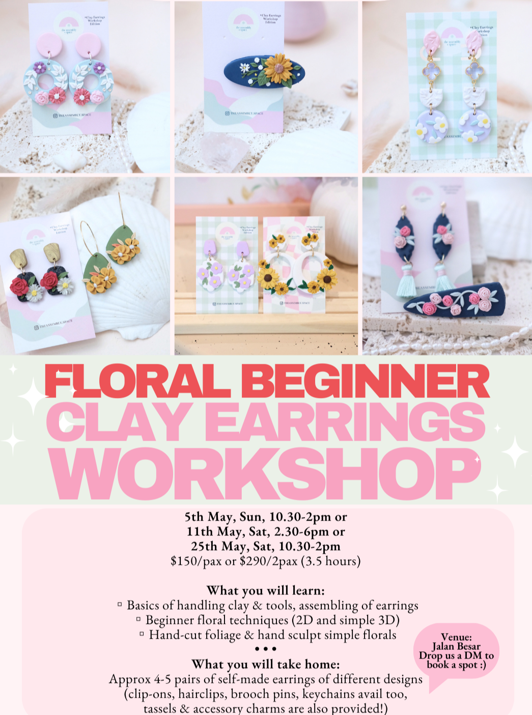 Clay Earrings Workshop (Floral)- 5th / 11th / 25th May
