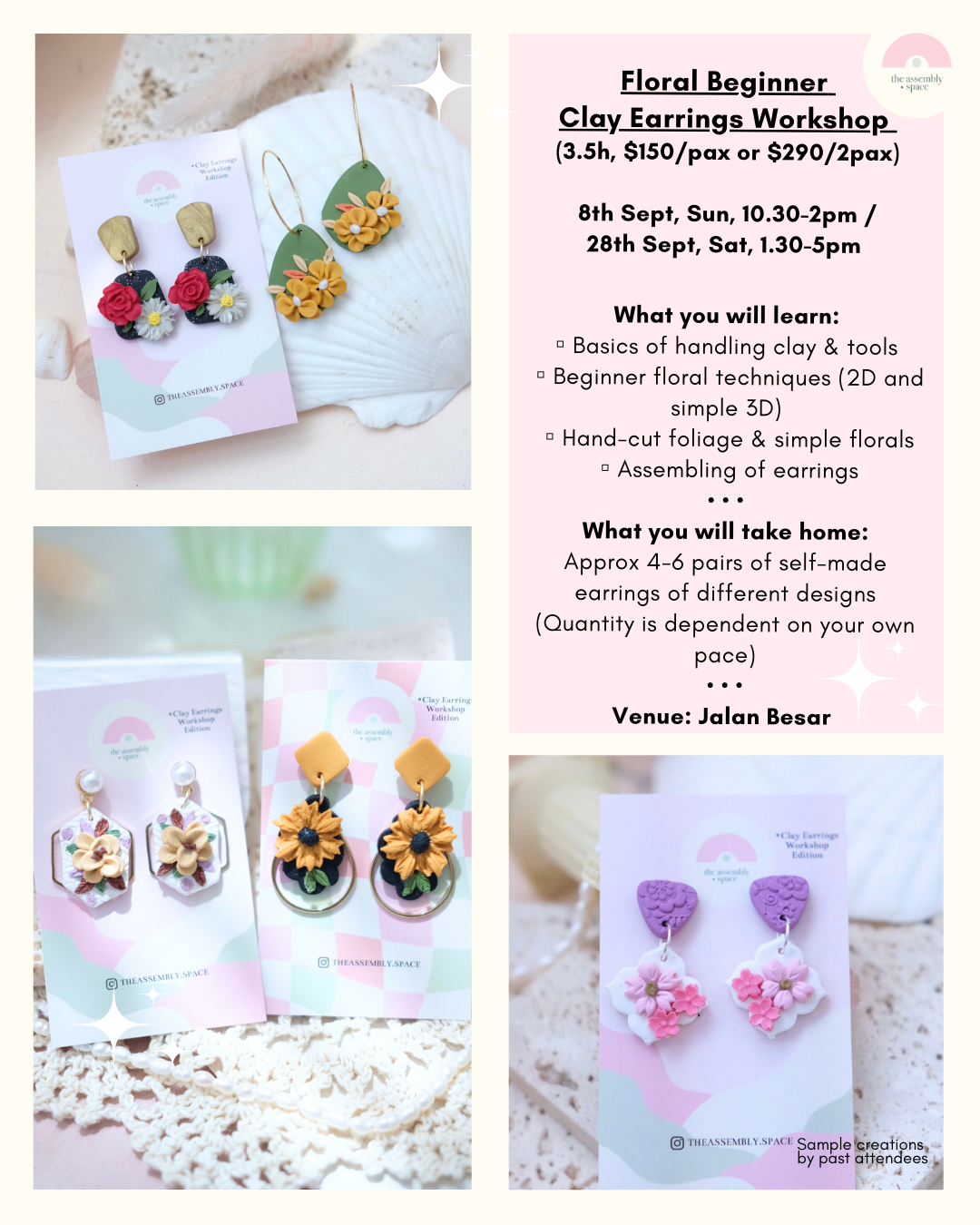 Clay Earrings Workshop (Floral)- 8th / 28th Sept