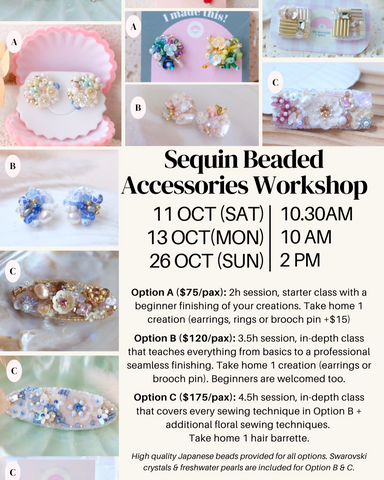 Sequin Beaded Beginner Workshop -  11th / 13th / 26th Oct