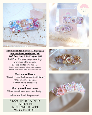 Sequin Beaded Hairclip / Hair Accessories Workshop - 14th Dec