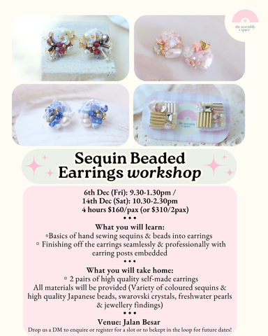 Sequin Beaded Beginner Workshop - 6th / 14th Dec