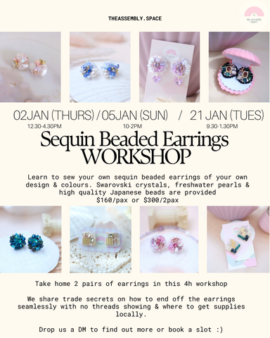 Sequin Beaded Beginner Workshop -  2nd Jan / 5th Jan / 21st Jan