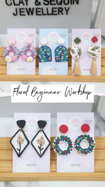 Floral Beginner Clay Earrings Workshop - 5th / 9th Nov *last 2 slots*