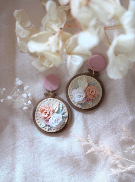 Embroidery Hoop - Peach Floral